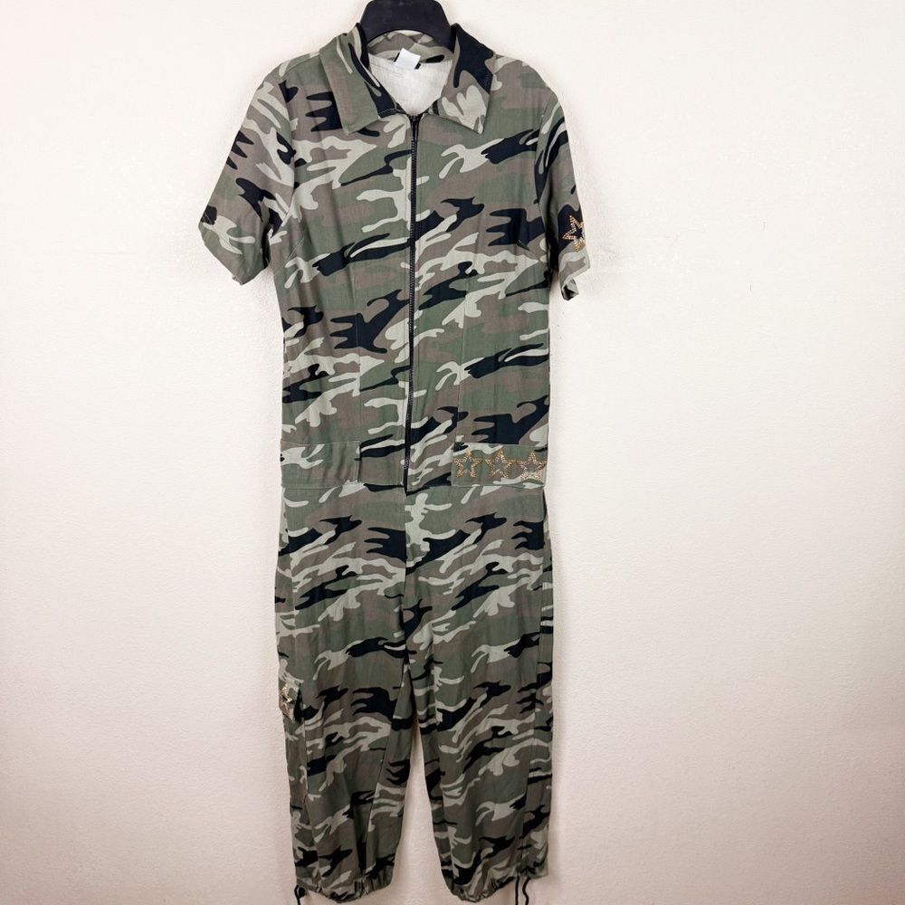 Funky Diva Y2K Camo BodySuit Romper Destinys Child Vintage Medium